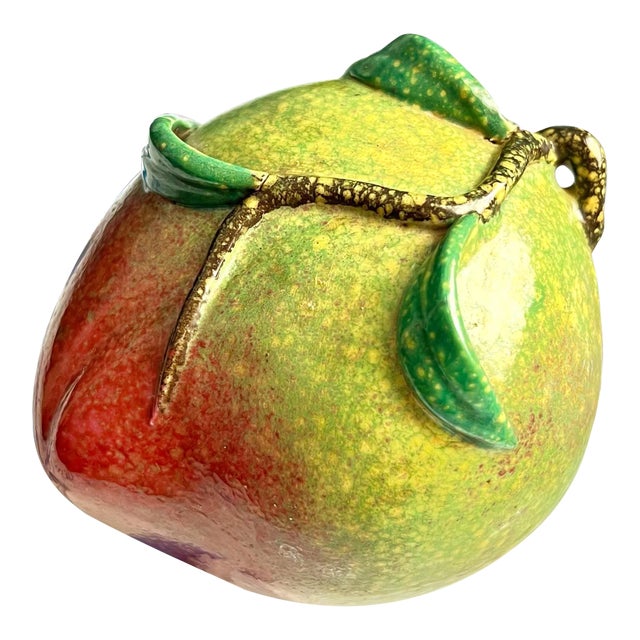 Chinoiserie Ceramic Altar Fruit Peach For Sale
