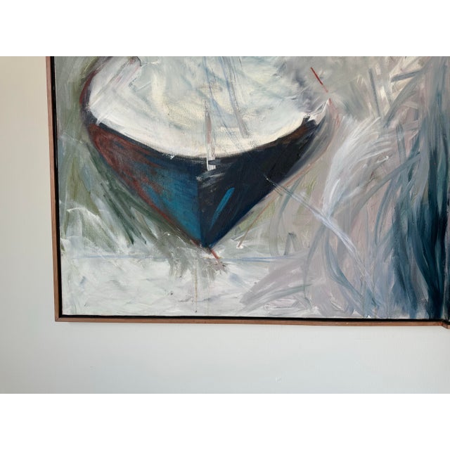 Wood 1989 Large - Vintage Impressionism Abstract Oil Painting, Signed For Sale - Image 7 of 12