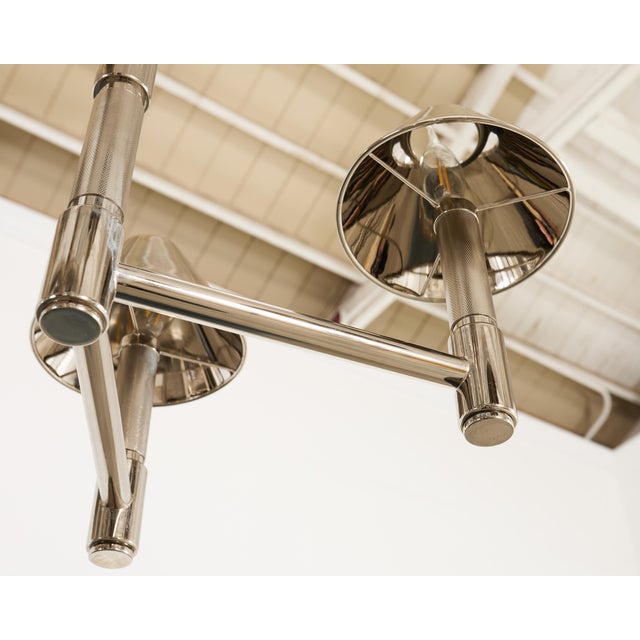 Metal Ralph Lauren "Barrett Large Knurled Chandelier" Polished Nickel For Sale - Image 7 of 18