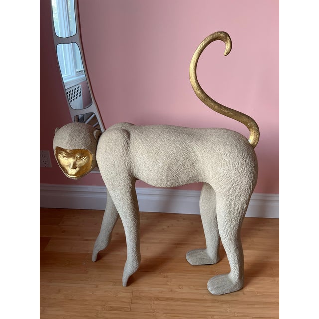 1980 Texture Life Size Monkey Statues - a Pair For Sale - Image 11 of 12