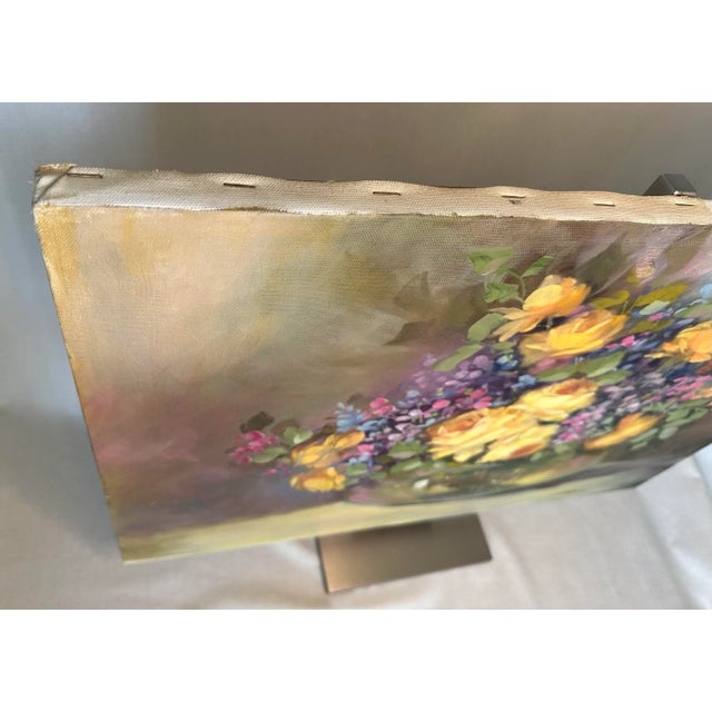 Goldenrod French Impressionist Floral Still Life Original Oil Painting on Canvas For Sale - Image 8 of 10