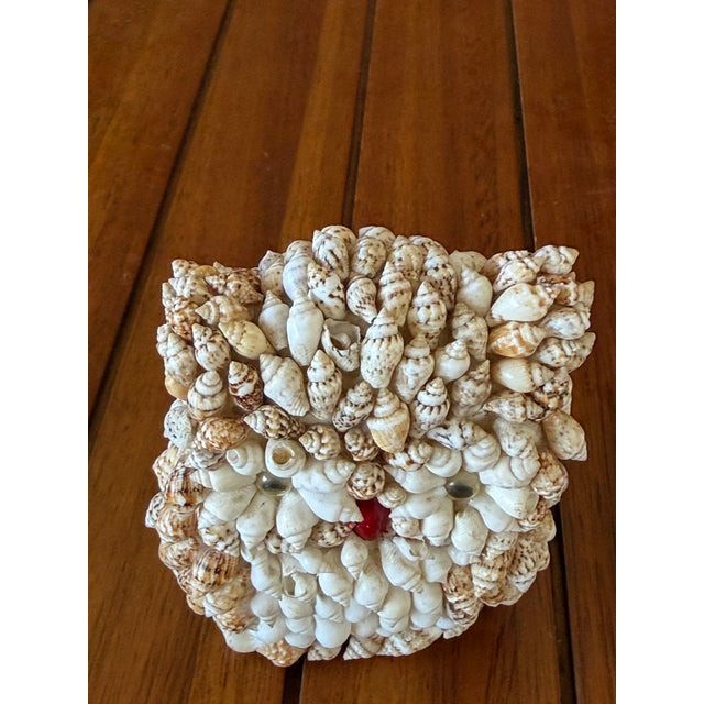 Coastal Pair of Vintage Seashell Encrusted Owl Figurines For Sale - Image 3 of 11