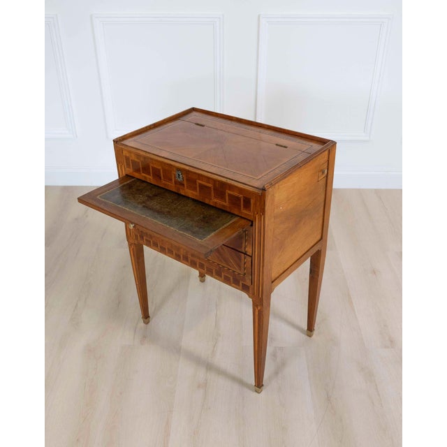 French 18th Century Louis XVI Marquetry Chiffonier Table For Sale - Image 3 of 15