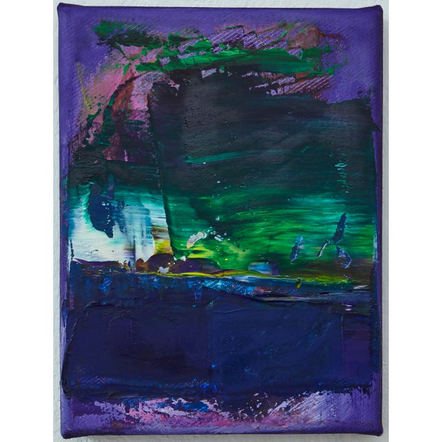 Blue "Colourscape 51" Small Abstract Oil Painting by Simon Findlay For Sale - Image 8 of 8