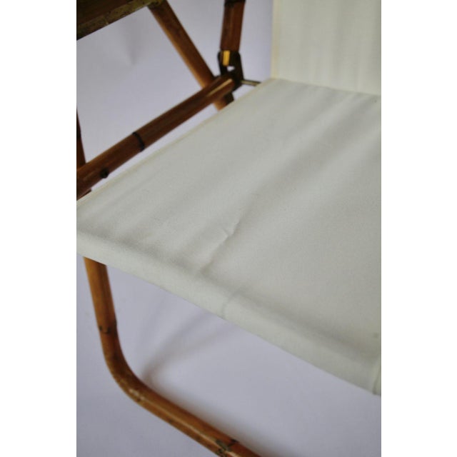 Italian Bamboo and Brass Folding Chair attributed to Raffaella Crespi, 1960s For Sale - Image 4 of 11