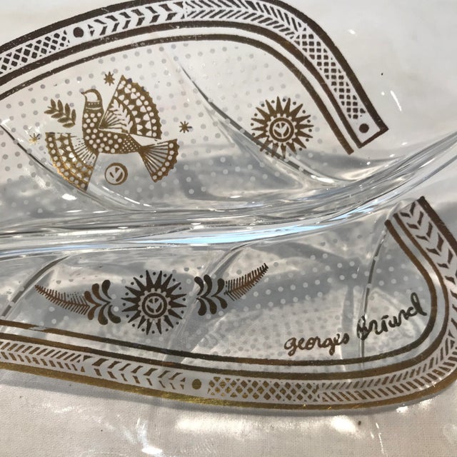 Mid 20th Century Georges Briard Glass Leaf Divided Dish For Sale - Image 5 of 6
