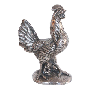 1930s Sterling Silver Rooster Sculpture