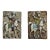 Pair of Qajar Folk Art Polychrome Ceramic Tiles With Equestrian Falconers For Sale