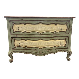 Late 20th Century Painted French Style Jardin Chest of Drawers For Sale