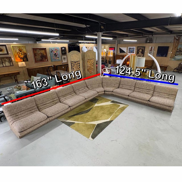 Vladimir Kagan Style 9-Piece Curved Modular Sofa Sectional For Sale - Image 10 of 18