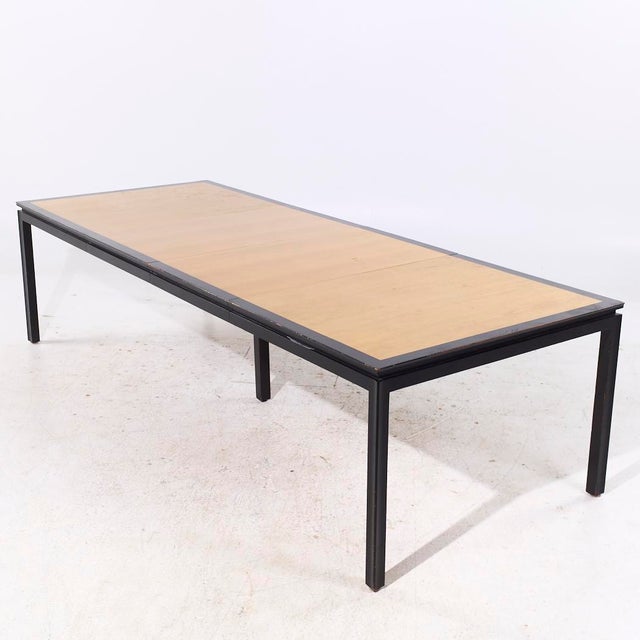 Edward Wormley for Dunbar Mid Century Rosewood and Ebonized Oak Expanding Dining Table With 2 Leaves For Sale - Image 11 of 12