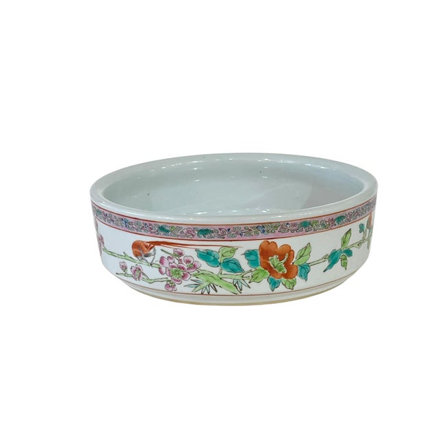 Vintage Chinese Famille Rose Water Lilly Bowl or Dish Planter For Sale - Image 9 of 15