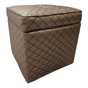 Ethan Allen Cube Footstool Ottoman Hassock Storage Trunk Custom Fabric