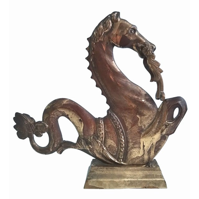 Vintage Brass Seahorse, 1920s For Sale - Image 11 of 11