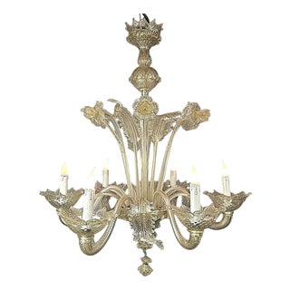 Italian Six-Arm Murano Chandelier, 1900s For Sale