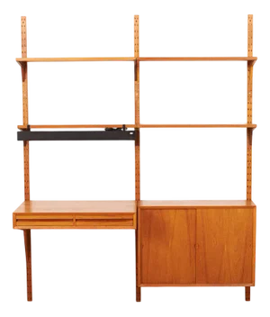 Royal System 1 Holmen Wall Shelf in Teak with Sliding Doors by Poul Cadovius for Cado, 1948