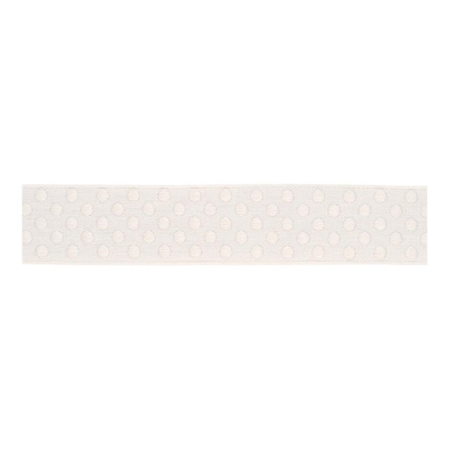 Sample - Schumacher Dotted Embroidered Tape Trim in Ivory For Sale