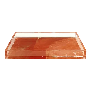 Lucite Orange Tray With Digital Agate Pattern