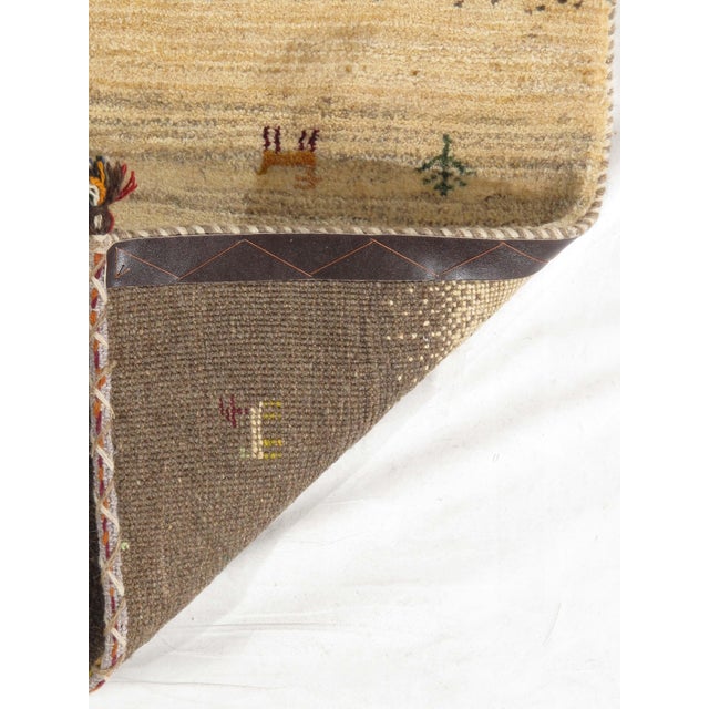 1980s Vintage Hand-Knotted Persian Lori Gabbeh Rug 3'3" X 4'11" For Sale - Image 5 of 5