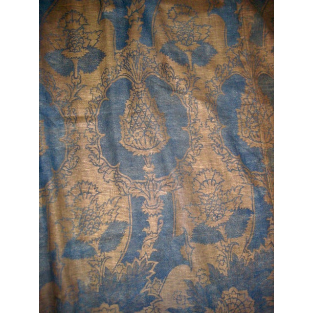 Antique Fortuny Set of Curtains-Drapes and Valence For Sale - Image 11 of 17
