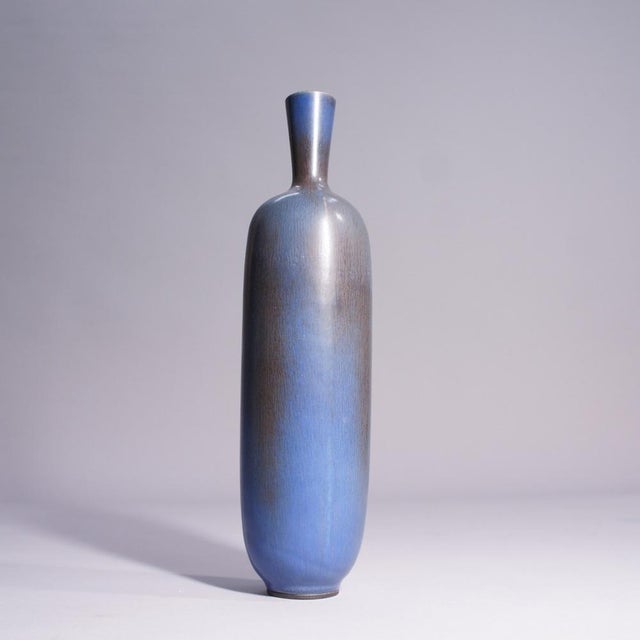 Ceramic Blue Hares Fur Glazed Vase by Berndt Friberg for Gustavsberg, 1955 For Sale - Image 7 of 7