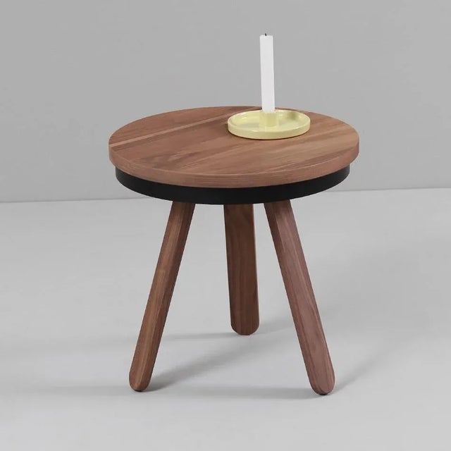 Contemporary Small Walnut-Black Batea Tray Table by Daniel García Sánchez for Woodendot For Sale - Image 3 of 5