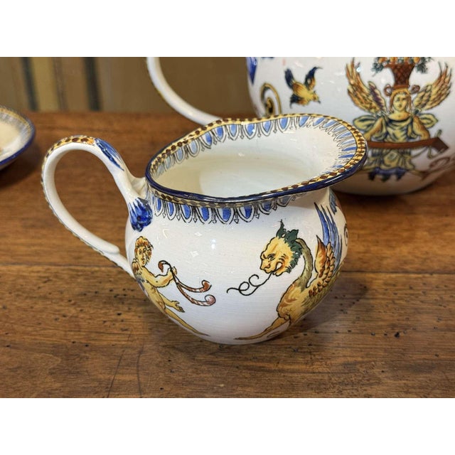 Gien Earthenware Tea and Coffee Service, 1800s, Set of 25 For Sale - Image 10 of 18