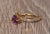 Contemporary The Lothbury: Vintage Yellow Gold Amethyst and Diamond Bypass Ring For Sale - Image 3 of 10