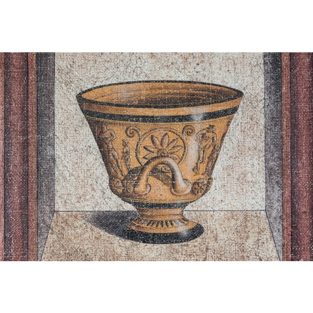 Chinese Vintage Chinese Three-Panel Screen with Painted Classical Vessel Motifs For Sale - Image 3 of 12