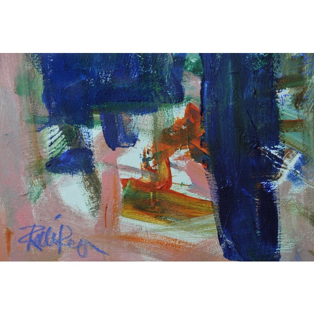 Textile Blue Gateways, Original Abstract Painting by Robbie Kemper For Sale - Image 7 of 7
