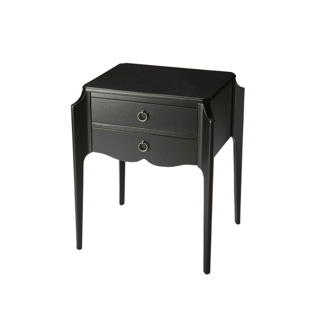 Spritely Home Accent Furniture Wilshire 22 in. W Rectangular Wood 2 Drawer End Table, Black Licorice For Sale - Image 4 of 4