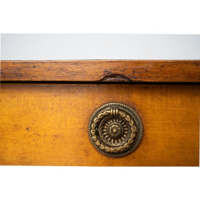 Empire Style Side Tables with Brass Details and Inlaid Tops, 1970s, Set of 2 For Sale - Image 12 of 15