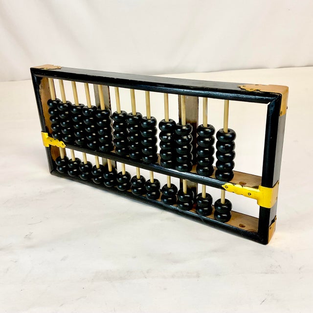 Mid-Century Chinoiserie Boho Chic Brass and Lacquered Lotus Flower Abacus. For Sale - Image 6 of 10