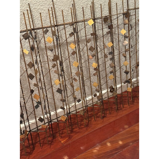 Pair of Mid-Century Modern Metal Wall Sculptures – Geometric Brutalist Style For Sale - Image 4 of 5