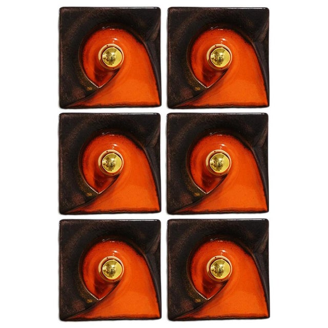 Brown Ceramic Lamp from Pan Keramik, Germany, 1970s For Sale - Image 13 of 17