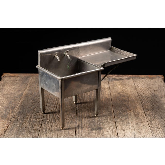 Industrial Vintage Salesman Sample Stainless Steel Sink For Sale - Image 3 of 8
