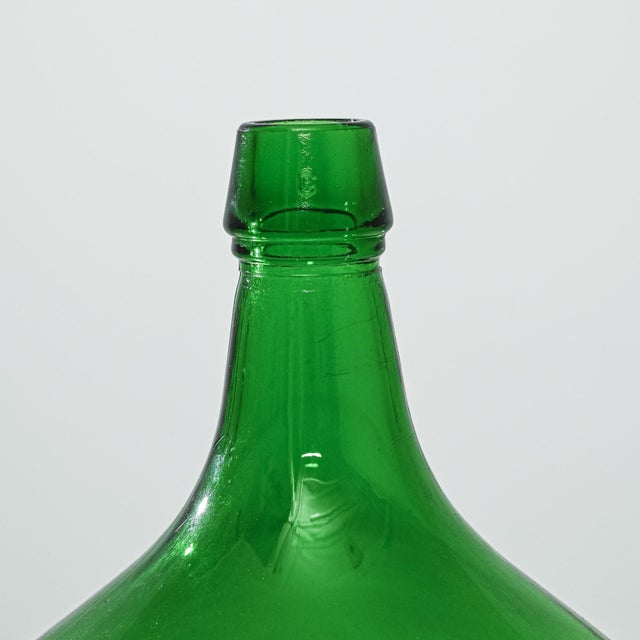 1900s French Green Wine Balloon Glass For Sale - Image 4 of 6