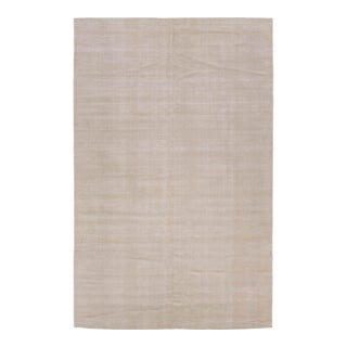 12x18 Modern Handmade Solid Beige Oversized Area Rug - 100% Wool For Sale