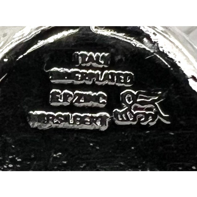 Mid 20th Century Venetian Italian Silver Plated Swan Salt Cellars With Tray & Spoons — Hollywood Regency, Mid-Century Silverplate - Set of 6 For Sale - Image 11 of 16