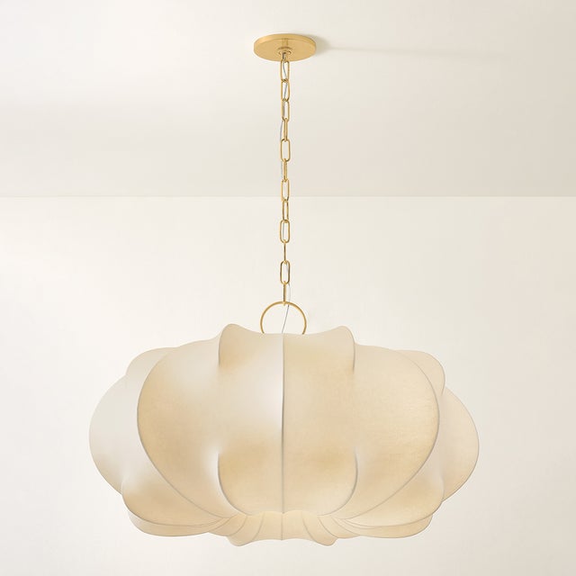 2020s Mitzi Keilah 36 in. 1 Light Pendant in Aged Brass Finish For Sale - Image 5 of 8