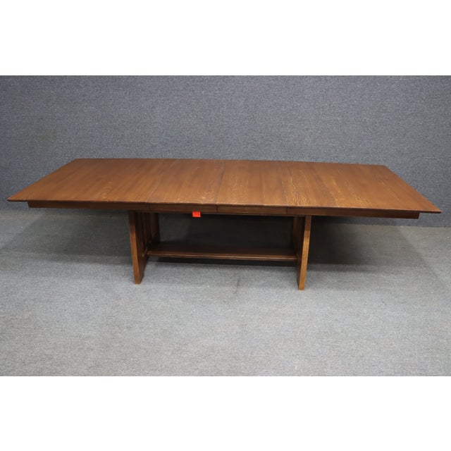 Stickley Highlands Extending Trestle Dining Table For Sale - Image 9 of 17