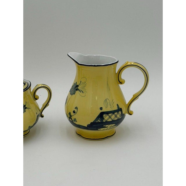 Ginori 1735 Oriente Italiano Citrono Covered Sugar Bowl and Creamer For Sale In New York - Image 6 of 18