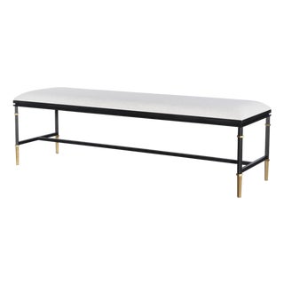 Century Furniture Monterey Upholstered/Metal Bench For Sale