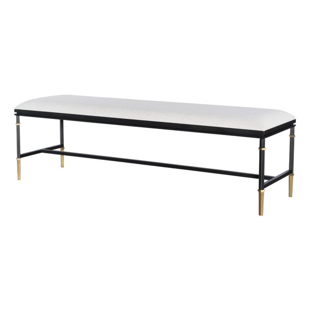 Century Furniture Monterey Upholstered/Metal Bench For Sale