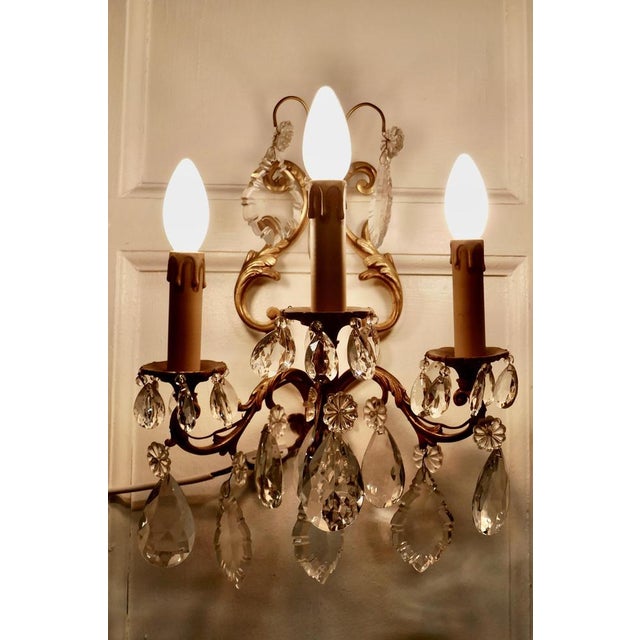 French Triple Wall Lights, 1920, Set of 2 For Sale - Image 8 of 12