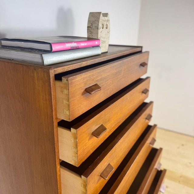 Tall Teak Chest of Drawers by Poul Volther, 1960s For Sale - Image 3 of 12
