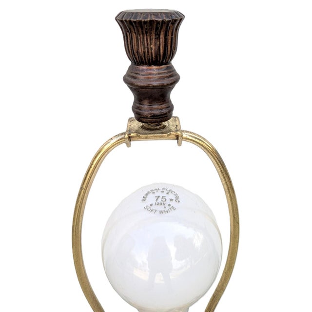 Late 20th Century Vintage Chinoiserie Hand-Painted Floral Urn Table Lamp For Sale - Image 5 of 6