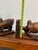 Vintage Hand-Carved Wooden Bull Bookends – Rustic Folk Art Pair For Sale - Image 10 of 11