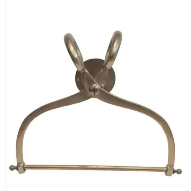 Vintage Brass Decorative Ice Block Tongs Towel Bar For Sale - Image 10 of 10