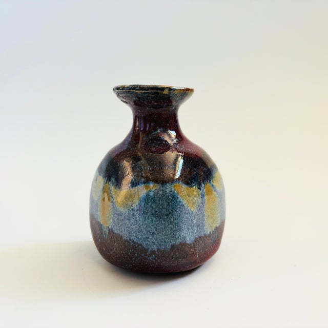 Mid-Century Modern Purple Studio Pottery Bud Vase For Sale - Image 3 of 7